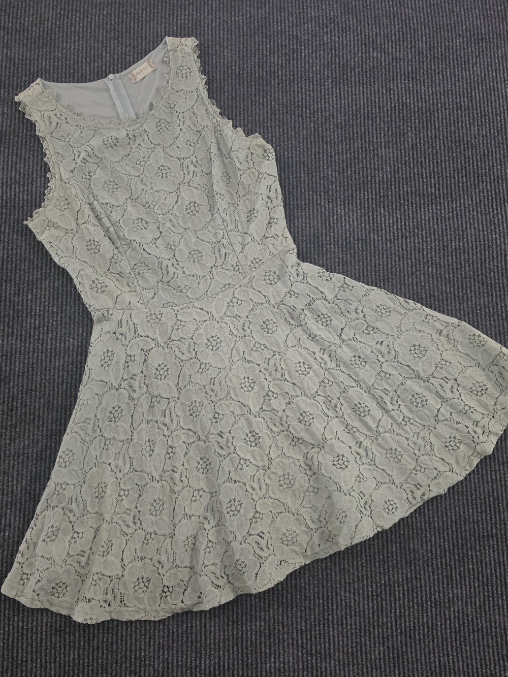 Altar'd State Light Sage Floral Lace Fit & Flare Mini Dress